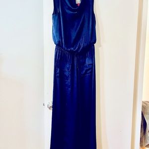 Vince Camuto navy satin jump suit
